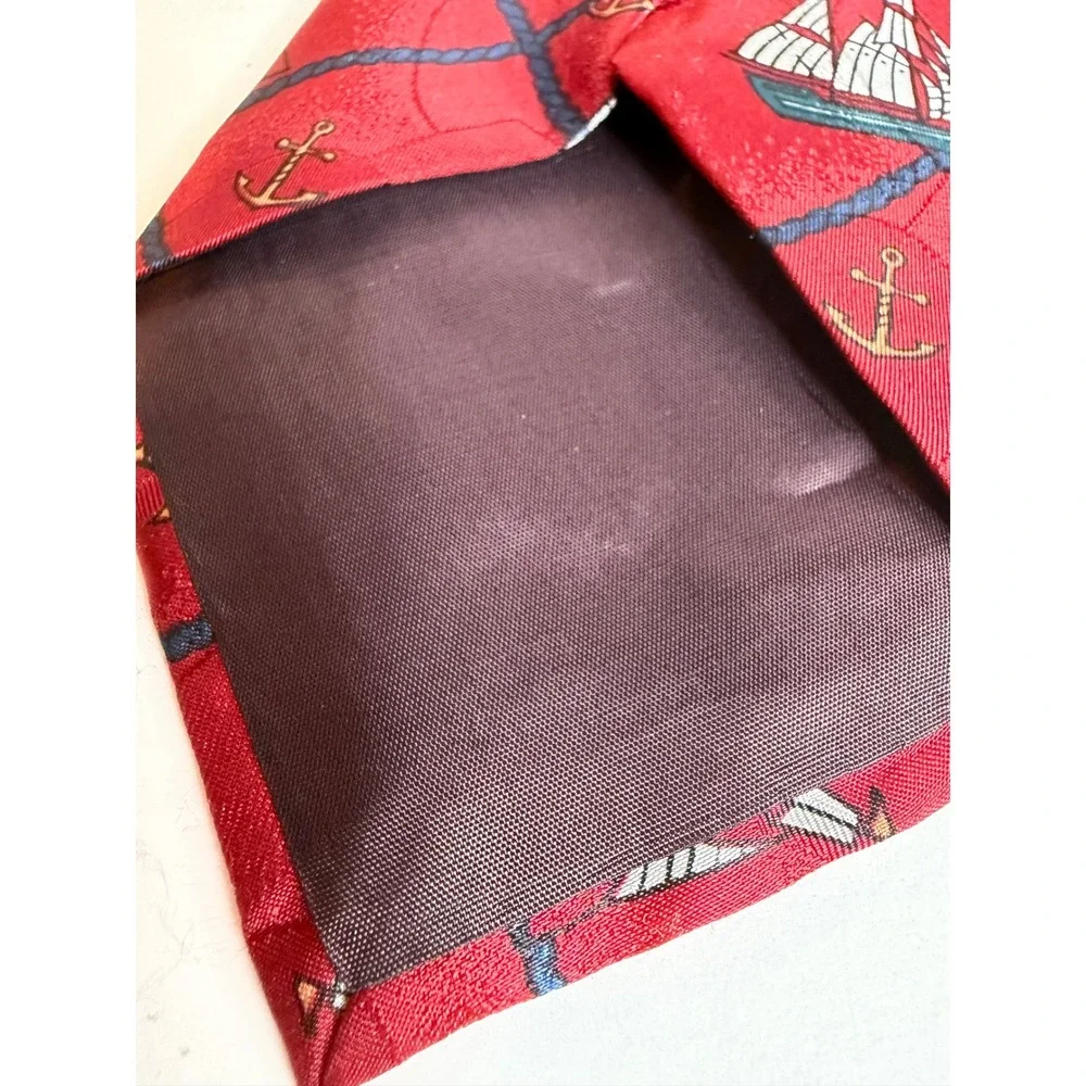 Captain‎ of My Heart Sailboat Anchor Necktie Red Nautical Tie Thinking of You